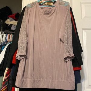 Torrid Super Soft Knits Bloyse with Lace Lavender size 3
